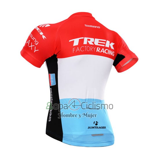Trek Factory Racing Ropa Ciclismo Culotte Corto 2015 Mangas Cortas Blanco Rojo